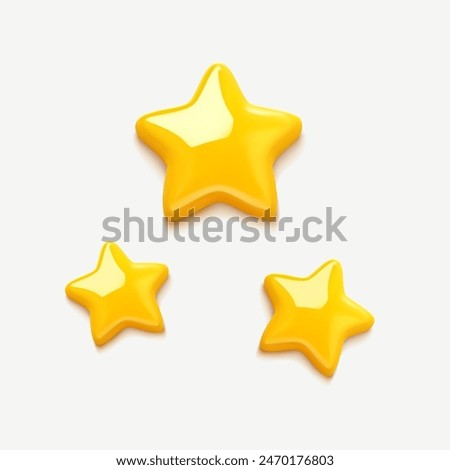 abstract gold cartoon 3D stars,symbol of lives in the game, icons for the game, plump volumetric glossy stars, orange-yellow plastic, shine stars