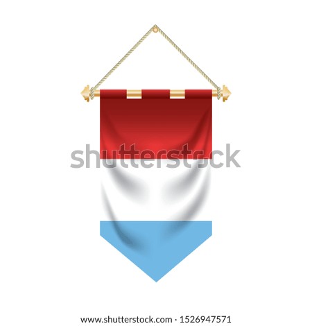 The Luxembourg flag isolated on the white background.