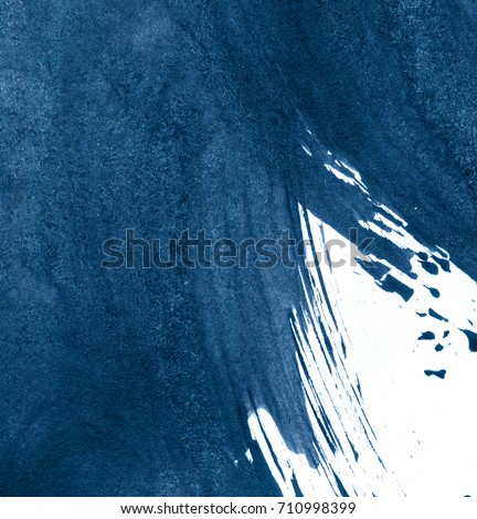 Blue abstract watercolor stroke design on paper