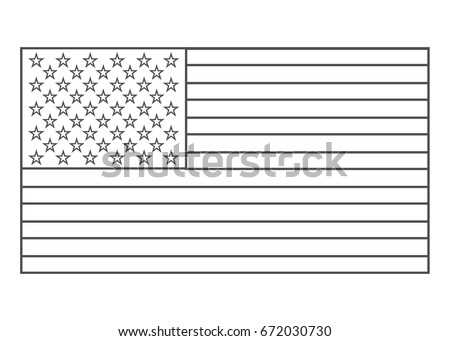 American flag outline vector eps10. Usa flag outline. USA flag outline.