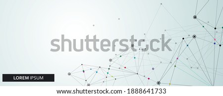 Network, dot, line background. Wireless connection futuristic concept. Gray background