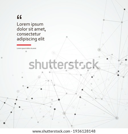 Black connect dot line connect on grey background. Abstract vector background. Technology concept design. Communication and social network concept. Futuristic technology