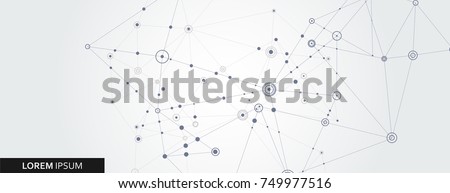 Vector connect lines and dots. Banner template for technology. 商業照片 © 