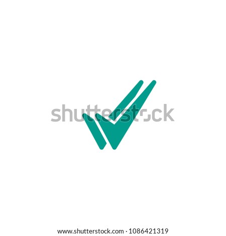 Valid Seal icon. Blue double tick. Flat done sticker icon. Isolated on white. Accept button. Good for web and software interfaces. Vector illustration. Check Mark. 