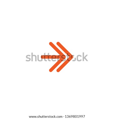 red thin right dounle arrow icon. Isolated on white. Continue icon.  Next, speed, fast sign. East arrow. 