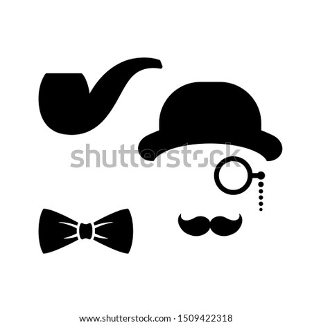 Top Hat, Glasses, Moustache, Bow Tie, Gloves, Smoking Pipe Men/'s Steampunk Set