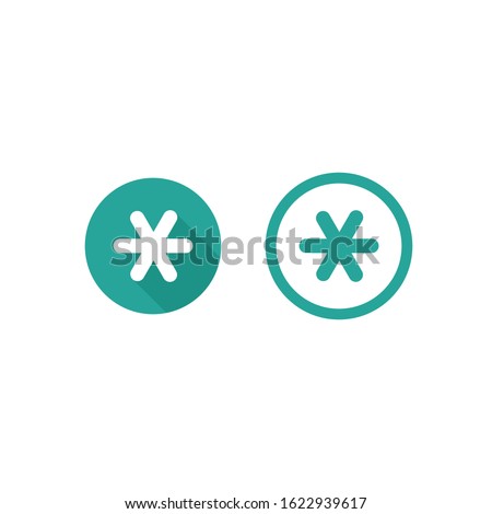 asterisk footnote in blue circle. icons set. Asterisk sign. Flat icon of asterisk isolated on white background. Vector illustration. Star note symbol for more information