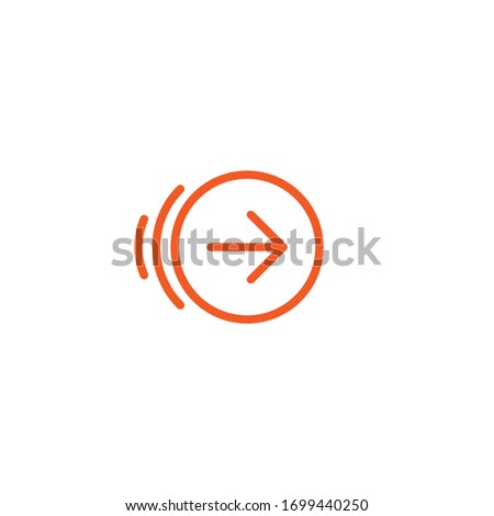 scroll the page or swipe to the right pictogram. red thin right arrow in circle  icon. swipe up button.  Isolated on white. Upload icon.  Upgrade sign. North pointing arrow.