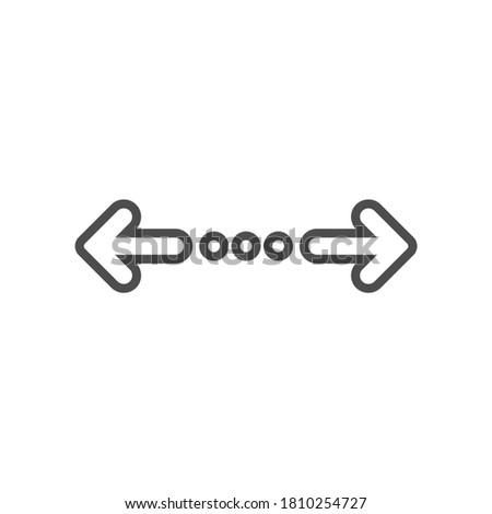 Vector distance icon. Two opposite horizontal arrows isolated on white. Flat stretch icon. Exchange icon. Good for web and software interfaces.  Flip flop pictogram.