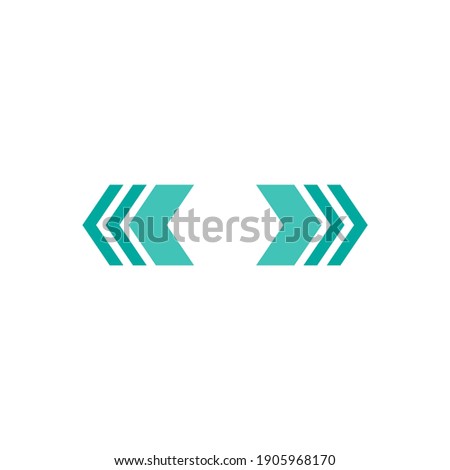 Vector distance icon. Two opposite horizontal arrows isolated on white. Flat stretch icon. Exchange icon. Good for web and software interfaces.  Flip flop pictogram.