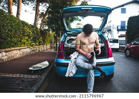 Similar – Image, Stock Photo #AS# Surfer after surfing