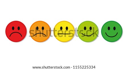 rating smiley faces red to green illustration EPS10