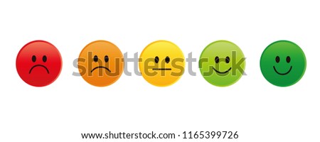 rating smiley faces red to green vector illustration EPS10