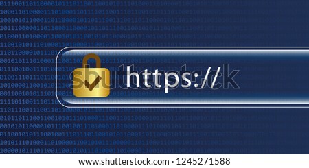 https safe web blue digital binary code background vector illustration EPS10