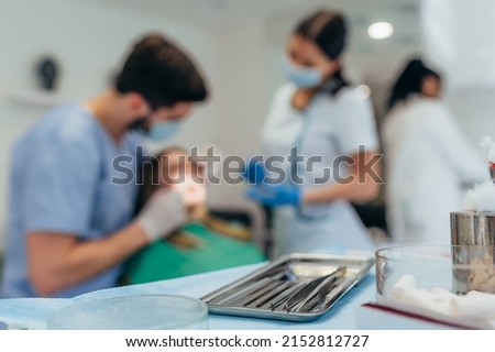 Similar – Image, Stock Photo Blurred dentists with tools