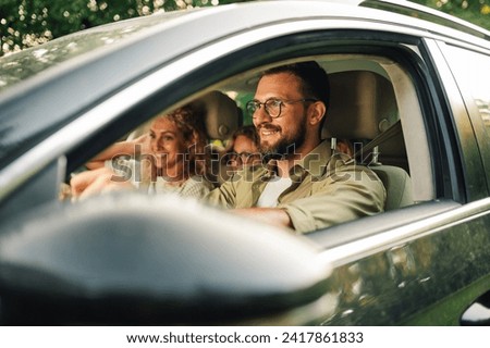 Image, Stock Photo man resting while riding a bicycle on a mountain road