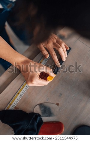 Similar – Image, Stock Photo Unrecognizable female ceramist making clay bowl in studio