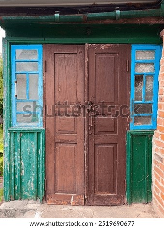 Similar – Image, Stock Photo Old, green shutters made of wood