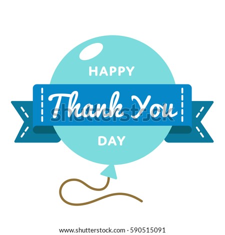 Happy Thank You Day emblem isolated vector illustration on white background. 11 january world social holiday event label, greeting card decoration graphic element