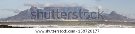 A Panorama of Table Mountain in Cape Town from Blouberg