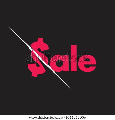 text sale money cut symbol vector