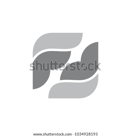 curves letter f abstract cloud symbol logo vector