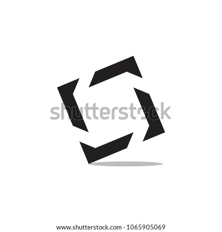 square object with shadow logo vector