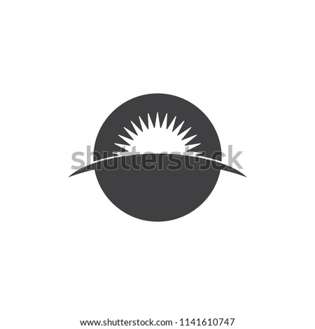 letter o sunrise earth curves logo vector