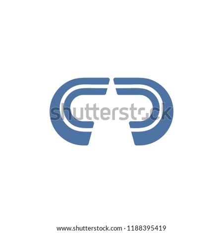 abstract letters cc stripes logo vector