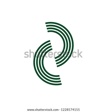 letters cc abstract stripes logo vector