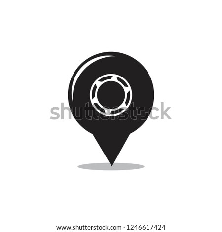 cute tire pin location logo vector