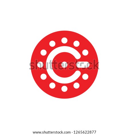 letter c circle dots design logo vector Imagine de stoc © 