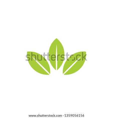 simple geometric three leaf logo vector