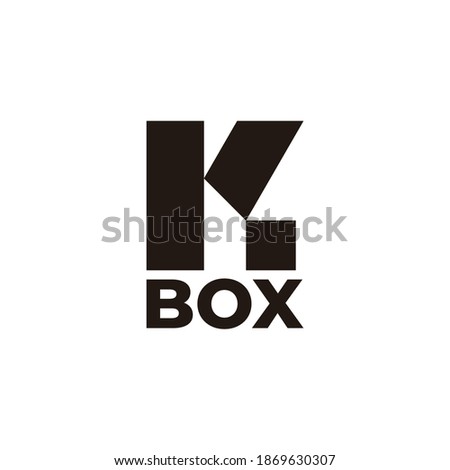 vector of letter k square box simple flat geometric logo