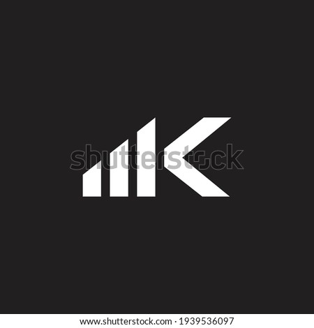 letter m k simple mobile phone signal techno logo vector Zdjęcia stock © 