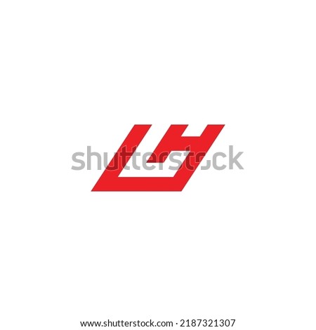 letter lh simple line geometric logo vector 