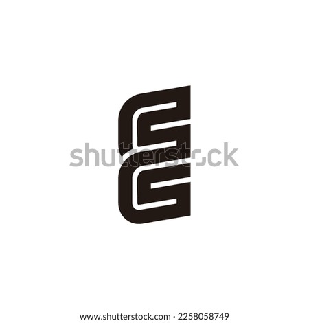 letter cc fc stripes stripes geometric logo vector 