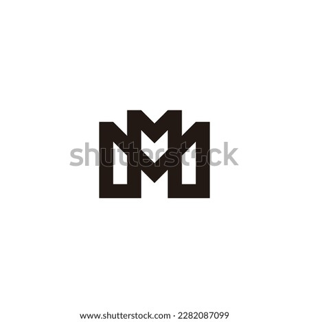 3m letter simple geometric line logo vector 