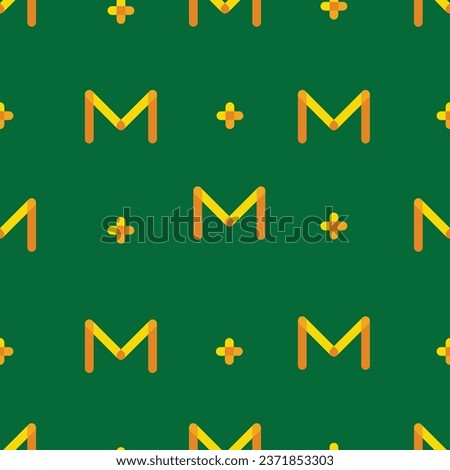 letter m plus medical seamless pattern bandage symbol vector 