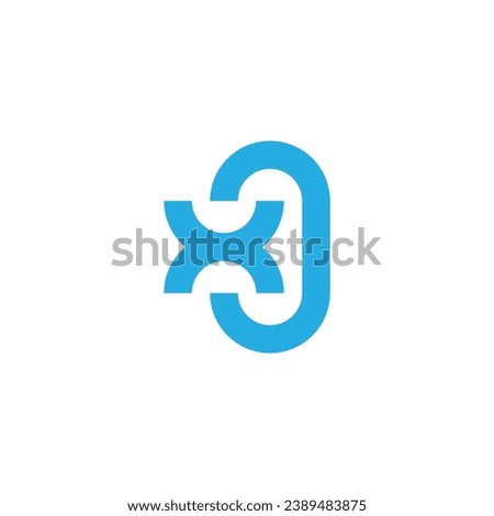 letter xo blue pure concept logo vector 