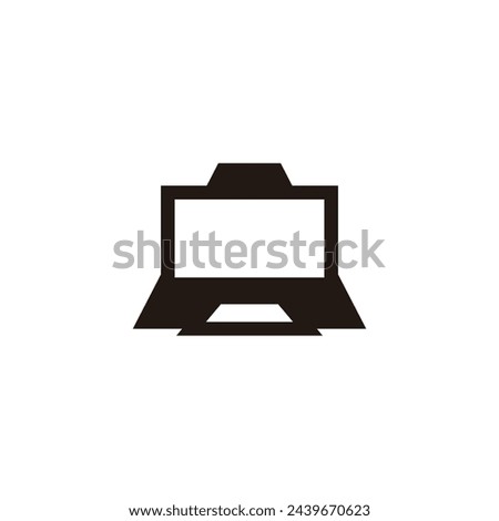 triangle laptop monitor pc symbol logo vector 