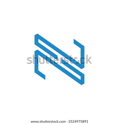 letters nhs stripes geometric logo vector  