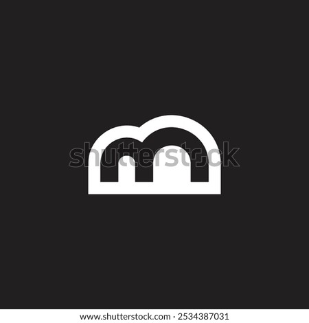 letter m3 simple negative space geometric logo vector 