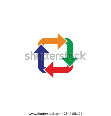 squares rotate colorful arrows symbol vector 