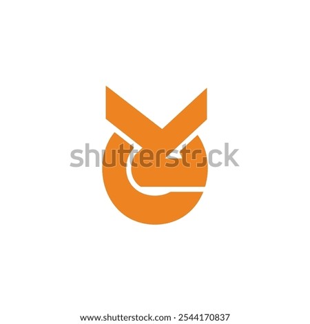 letters ye simple round geometric logo vector 