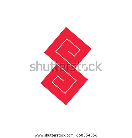 line art form letter s logo. square art design logo.