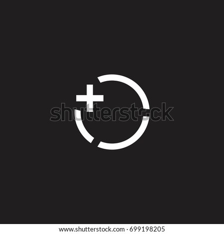 circle object with plus symbol icon vector