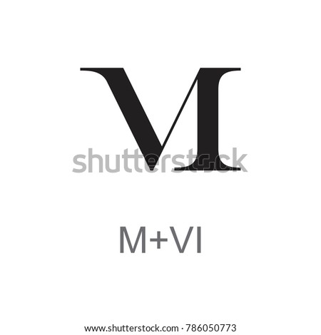 abstract letters m6 logo vector