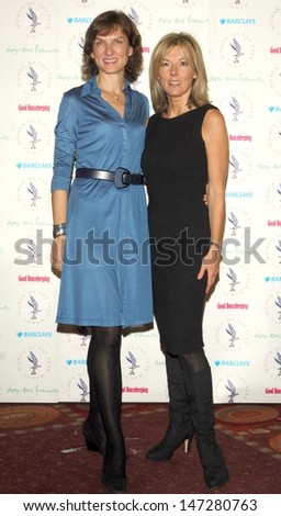London.UK. TV News readers Fiona Bruce and  Mary Nightingale  at the Women of the Year Awards held at the Guildhall. 13th October 2008.