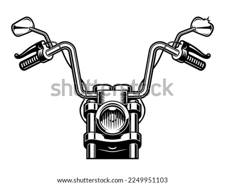 Vector illustration of a motorcycle handlebar on a white background